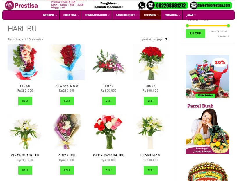 Harga Bunga Untuk Hari Ibu - Jual Bunga Meja Murah