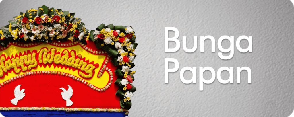 banner bunga papan wedding