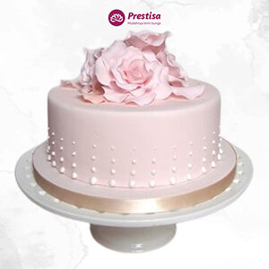 Pink Rose - Fondant Cake - Tangerang - 5
