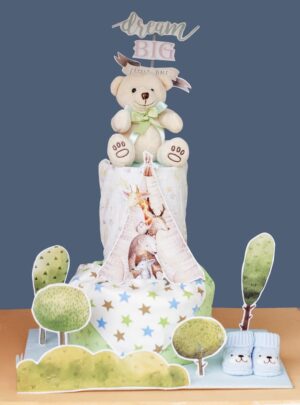 Classic Newborn Baby Gift Diaper Cake - Boy