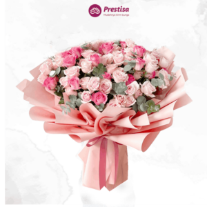 Karangan Bunga - Elegant Pink Bouquet - Bangka Belitung - 355