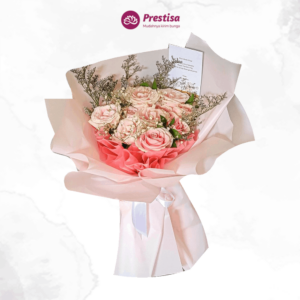 Karangan Bunga - Pink Rose Korean Bouquet - Pekanbaru - 422