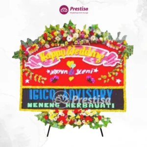 Karangan Bunga Papan Wedding - Single - Dumai - 08