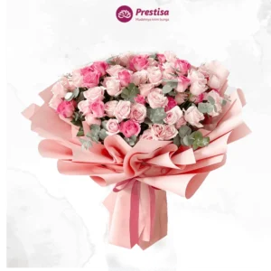 Karangan Bunga – Elegant Pink Bouquet – Pekanbaru – 5