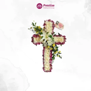 KARANGAN BUNGA – TROPICAL CONDOLENCE CROSS STANDING FLOWER – BANDUNG – 2