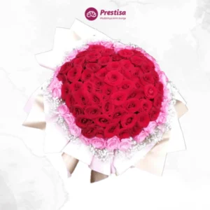 Karangan Bunga - Red Rose Korean Bouquet - Solo - 1