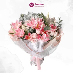 Karangan Bunga – Pink Rose Korean Bouquet – Aceh – 3
