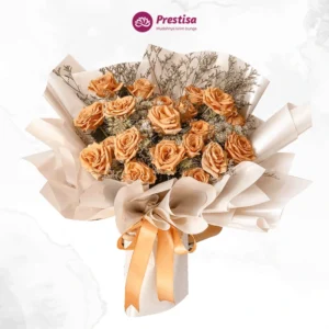 Karangan Bunga – Orange Rose Korean Bouquet – Bengkulu – 4