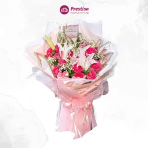 Karangan Bunga – Pink Rose Korean Bouquet – Aceh – 4