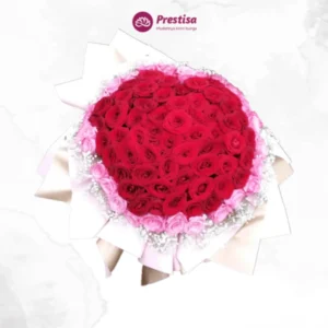 Karangan Bunga - Red Rose Korean Bouquet - Lombok - 4