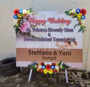 Karangan Bunga Papan Wedding - Kupang - 4