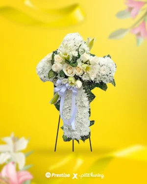 Standing Flower Salib - Pita Kuning - 01