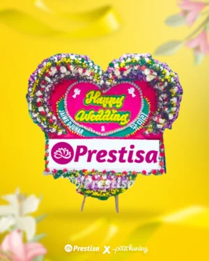 Bunga Papan Wedding - Pita Kuning - 03