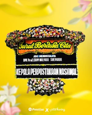 Bunga Papan Duka Cita - Pita Kuning - 01