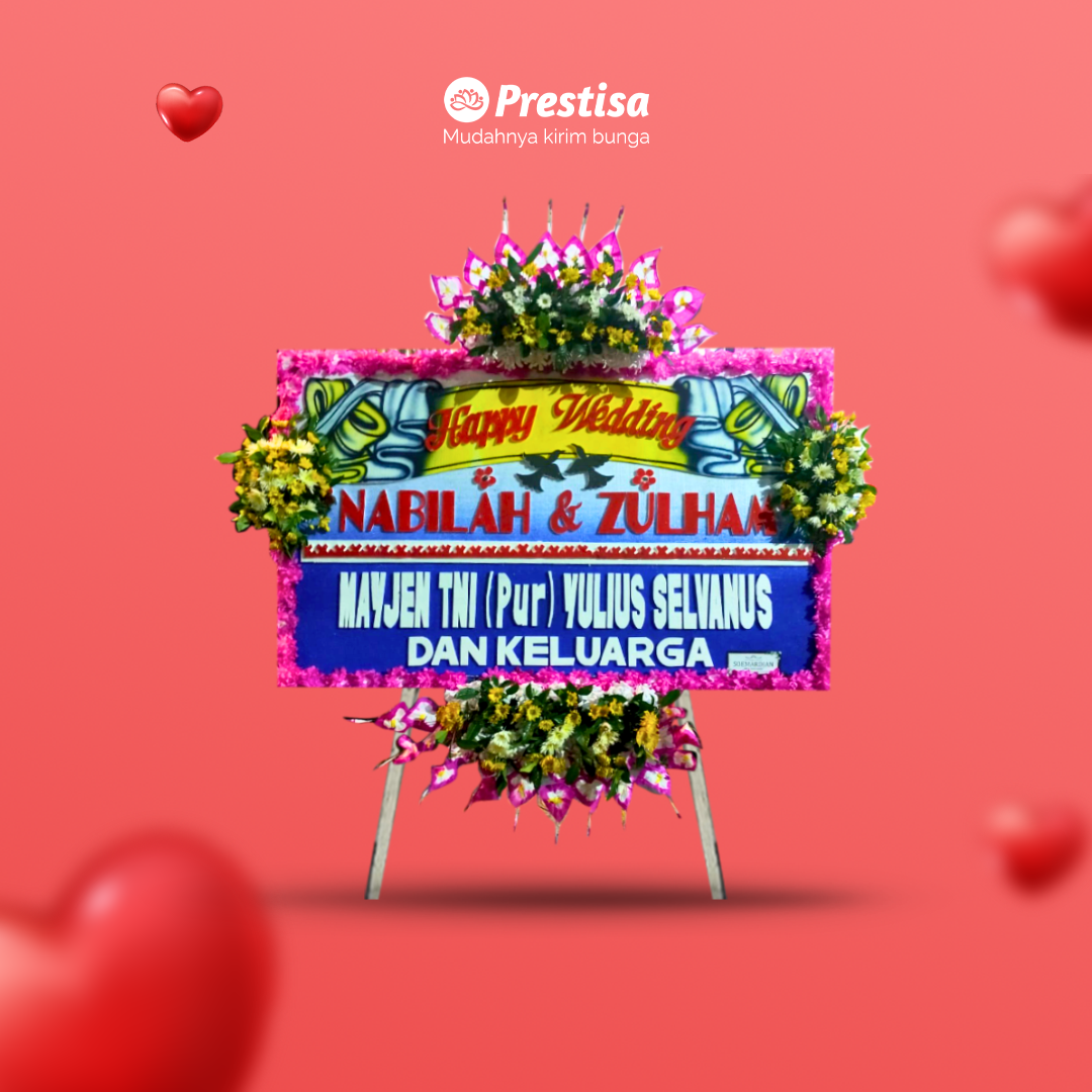 KARANGAN BUNGA PAPAN - WEDDING – SURAKARTA – KBM – 001