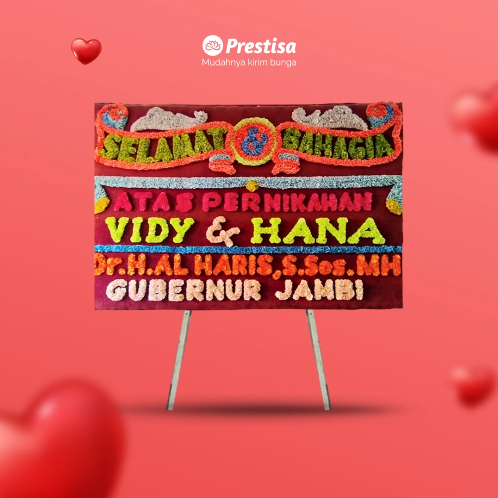 Karangan Bunga Papan - Wedding - Batam - KBM - 001