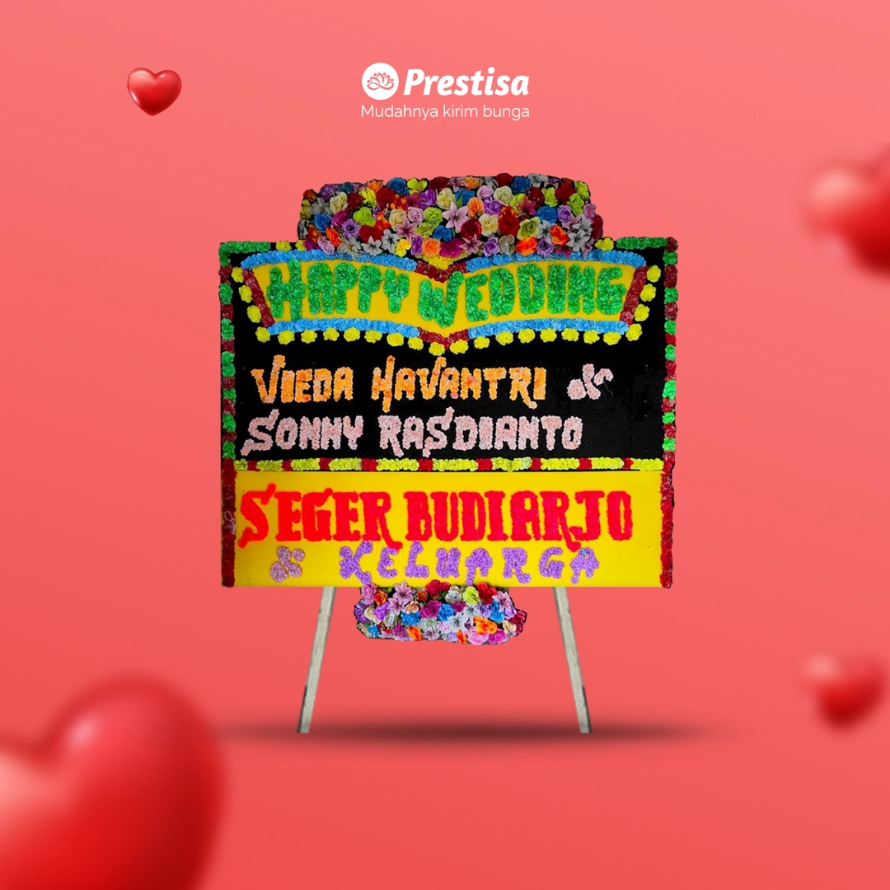 Karangan Bunga Papan - Wedding - Medan - KBM - 001
