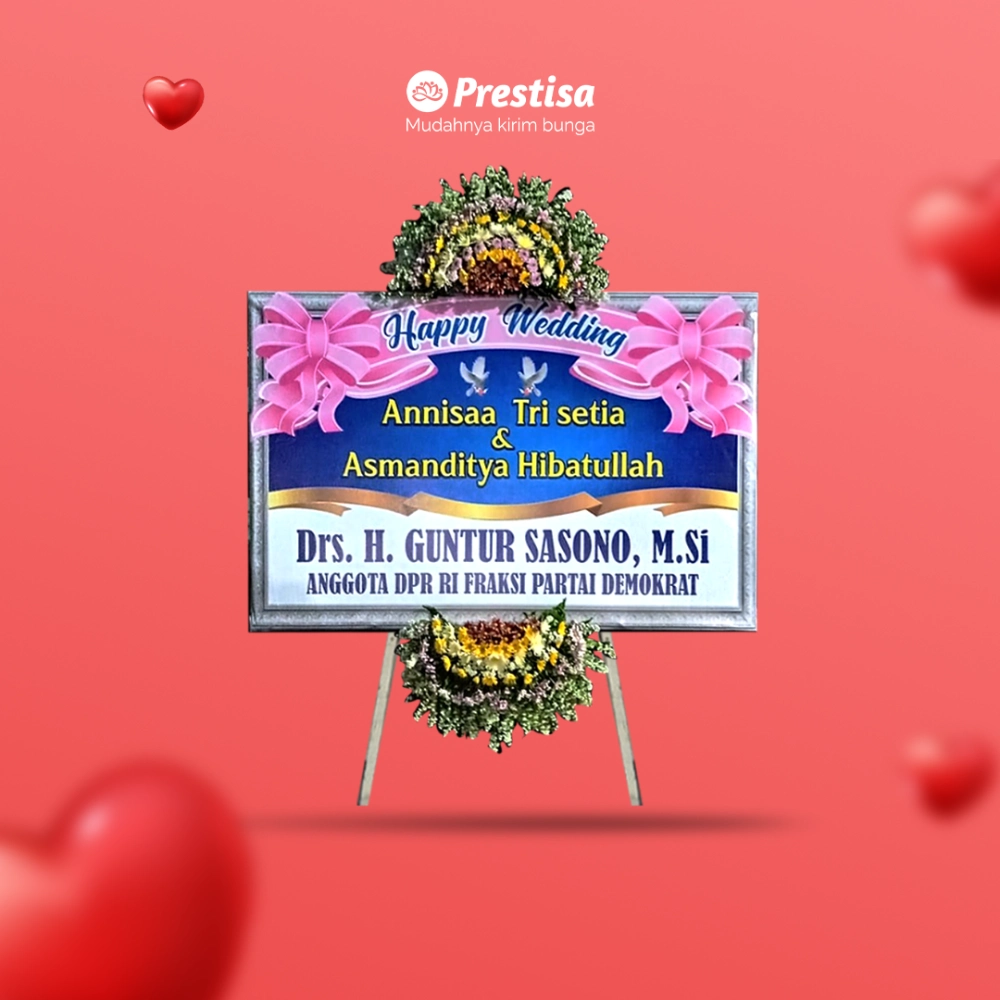 Karangan Bunga Papan - Wedding - Madiun - KBM - 004