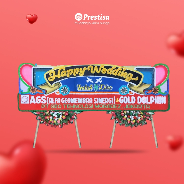 KARANGAN BUNGA PAPAN – WEDDING – PADANG – KBM – 003