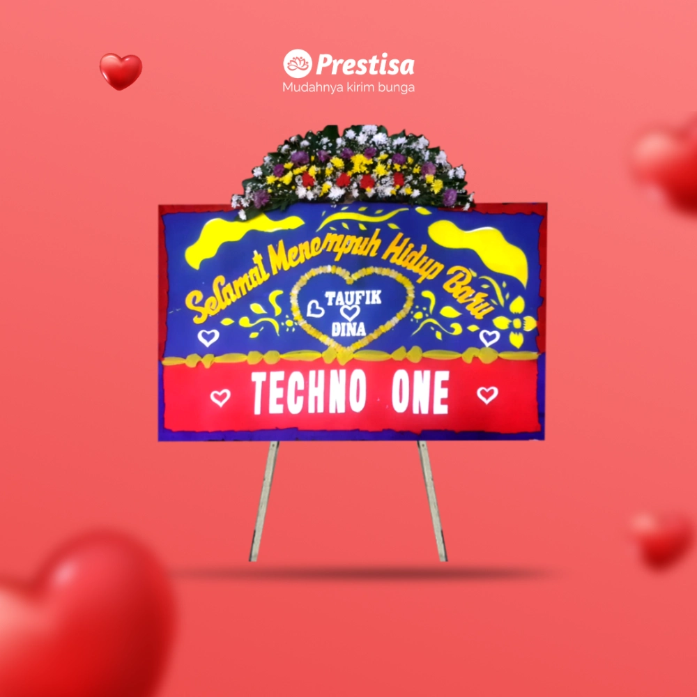 Karangan Bunga Papan - Wedding - Cikarang - KBM - 002