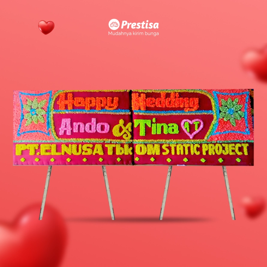 KARANGAN BUNGA PAPAN – WEDDING – MEDAN – KBM – 003