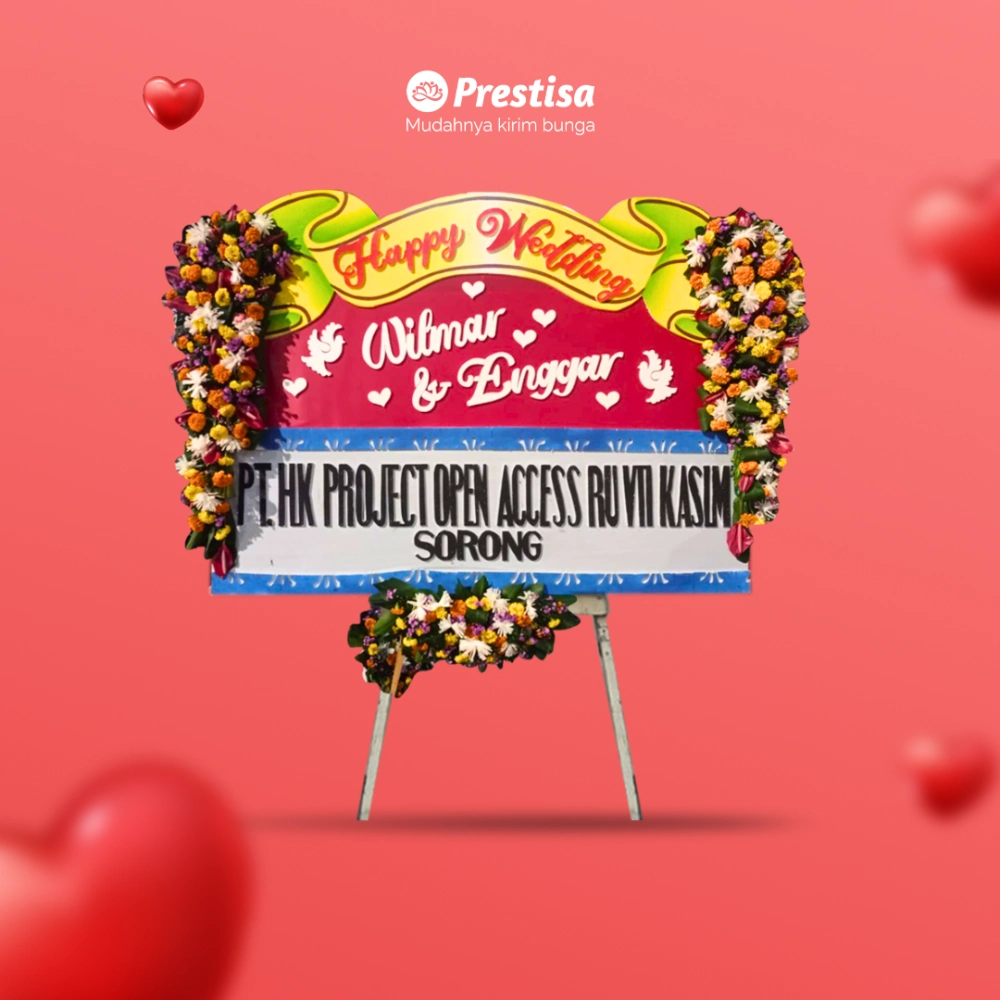 Karangan Bunga Papan - Wedding - Gresik - KBM - 001
