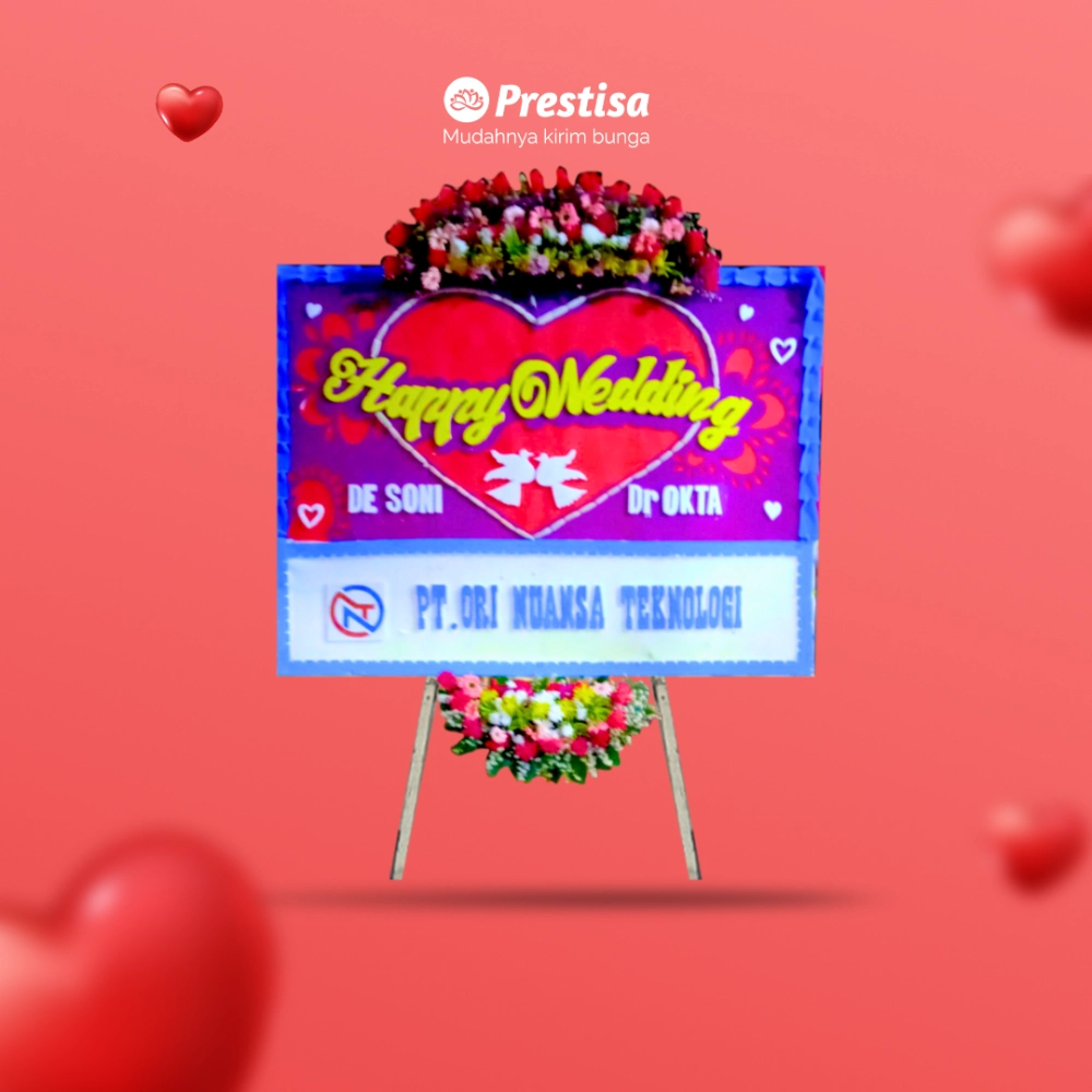 Karangan Bunga Papan - Wedding - Cikarang - KBM - 003