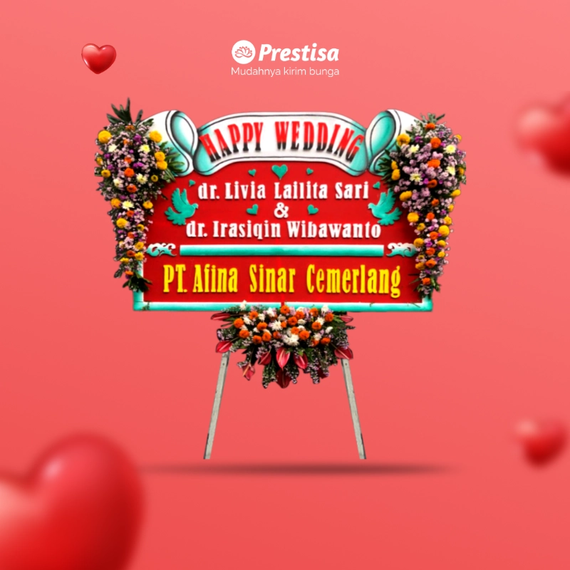 Karangan Bunga Papan - Wedding - Malang & Batu - KBM - 004