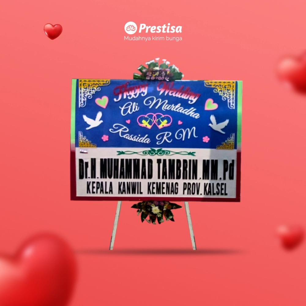 Karangan Bunga Papan - Wedding - Banjarbaru - KBM - 005