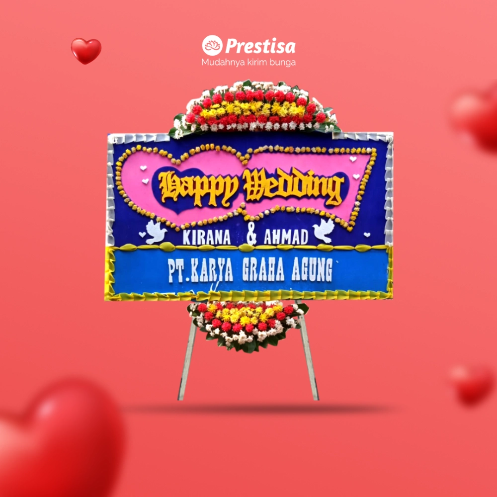 Karangan Bunga Papan - Wedding - Cikarang - KBM - 004