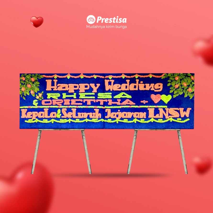 KARANGAN BUNGA PAPAN – WEDDING – MEDAN – KBM – 005