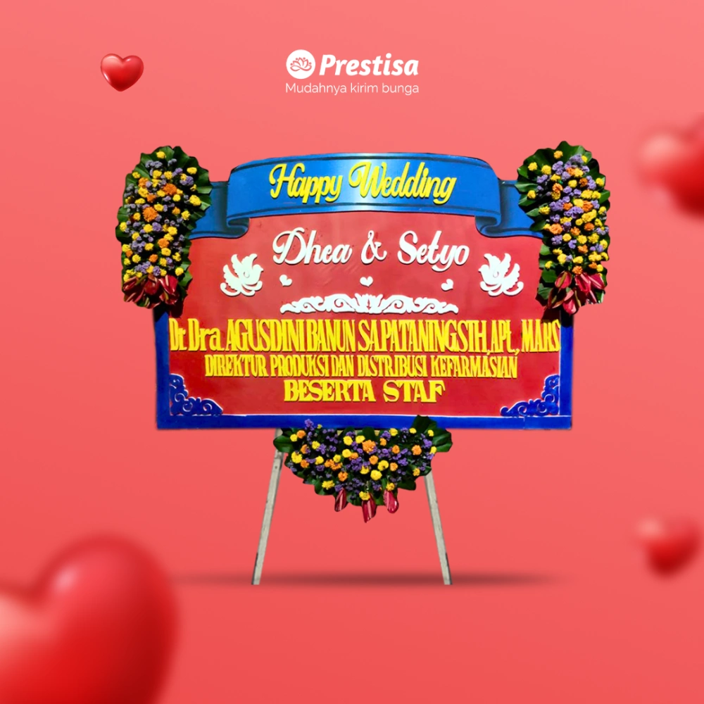 Karangan Bunga Papan - Wedding - Gresik - KBM - 003