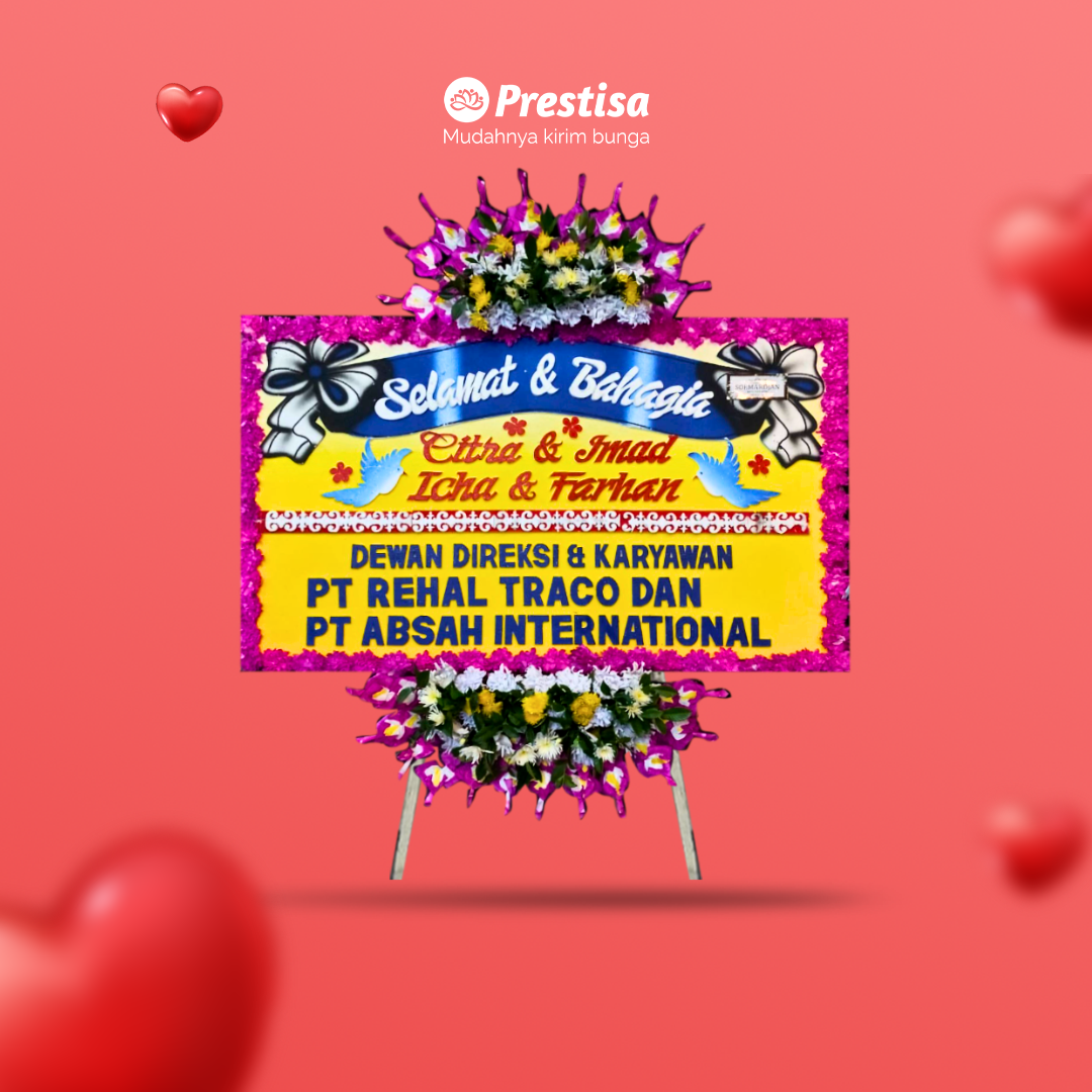 KARANGAN BUNGA PAPAN - WEDDING – SURAKARTA – KBM – 005