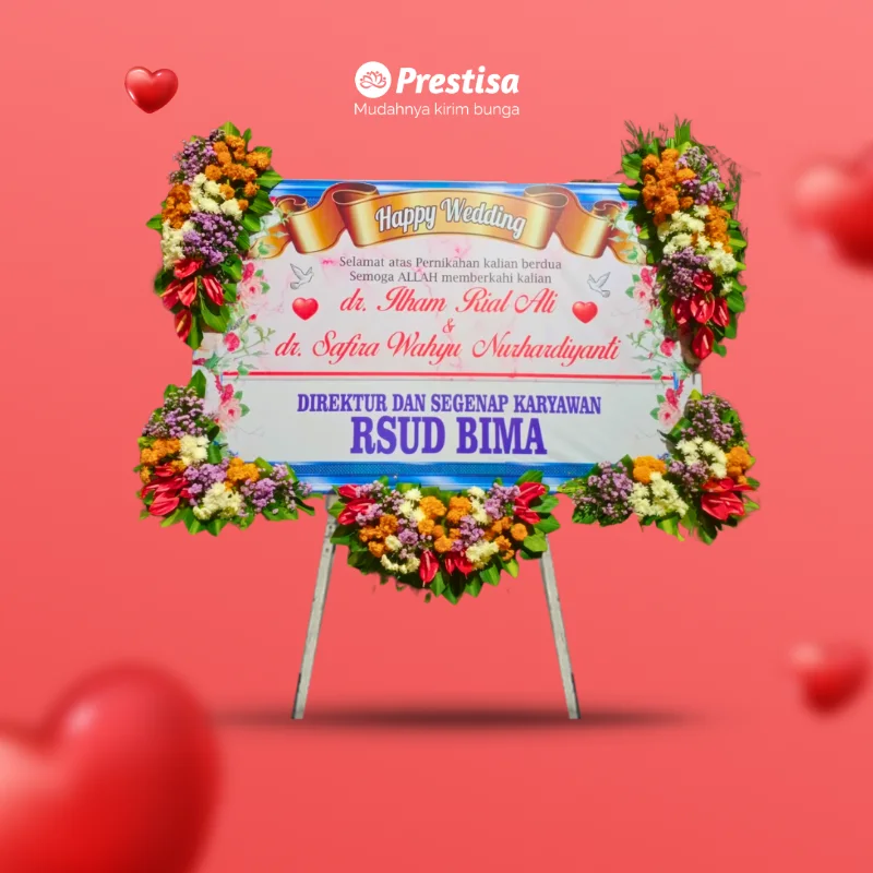 Karangan Bunga Papan – Wedding – Gresik – KBM – 007