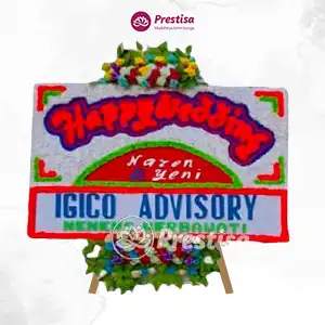 Karangan Bunga Papan Wedding - Single - Dumai - 07