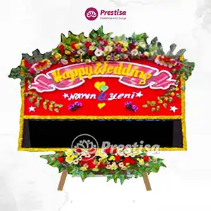 Karangan Bunga Papan Wedding - Single - Dumai - 06