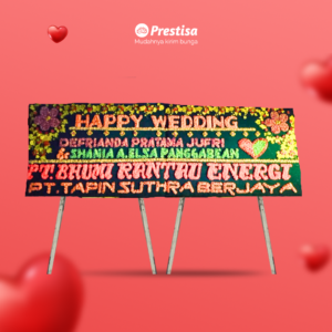 Karangan Bunga Papan Wedding - Double - Padang - 08