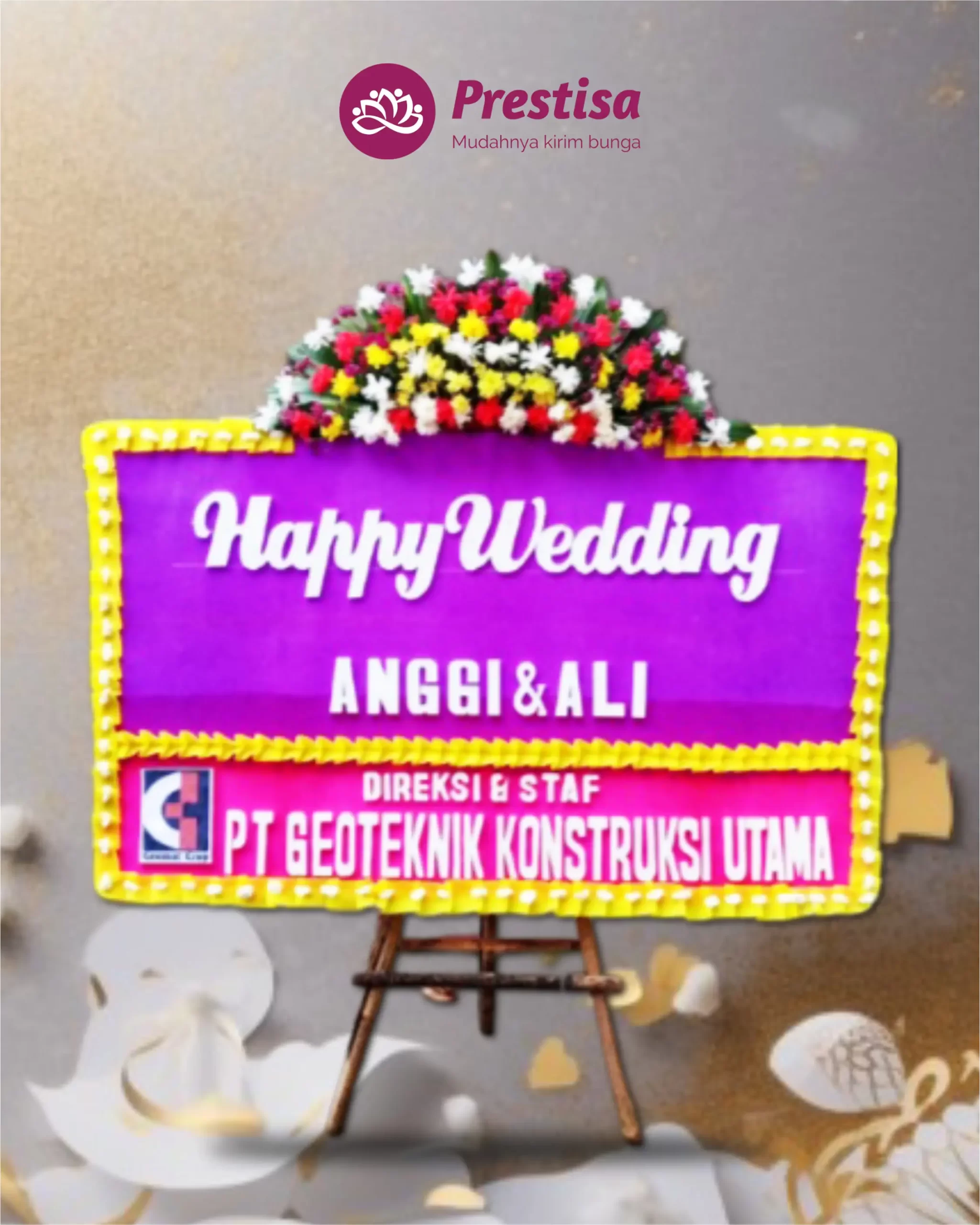 Karangan Bunga Papan – Wedding– Indramayu– 2