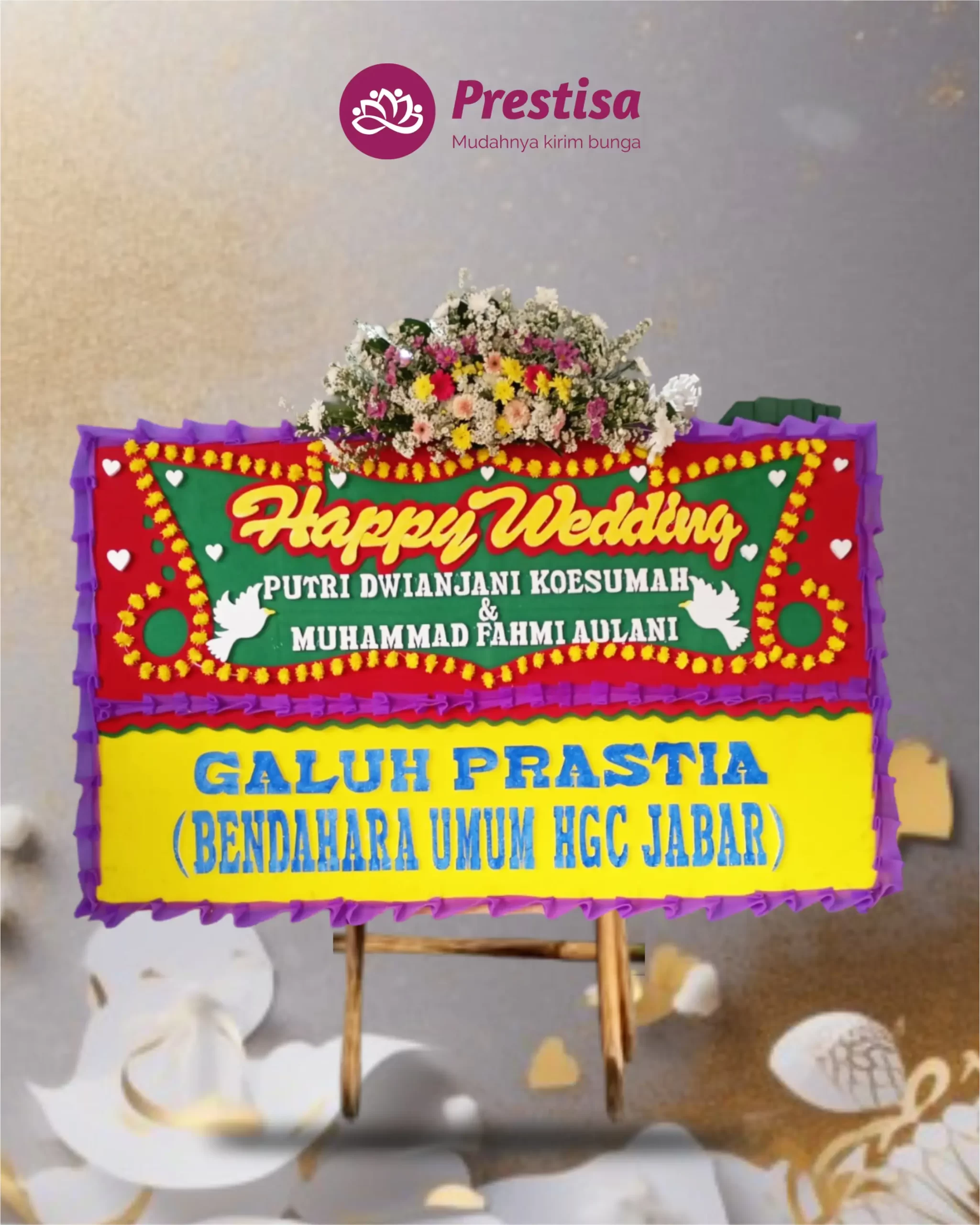 Karangan Bunga Papan – Wedding – Sukabumi – 1