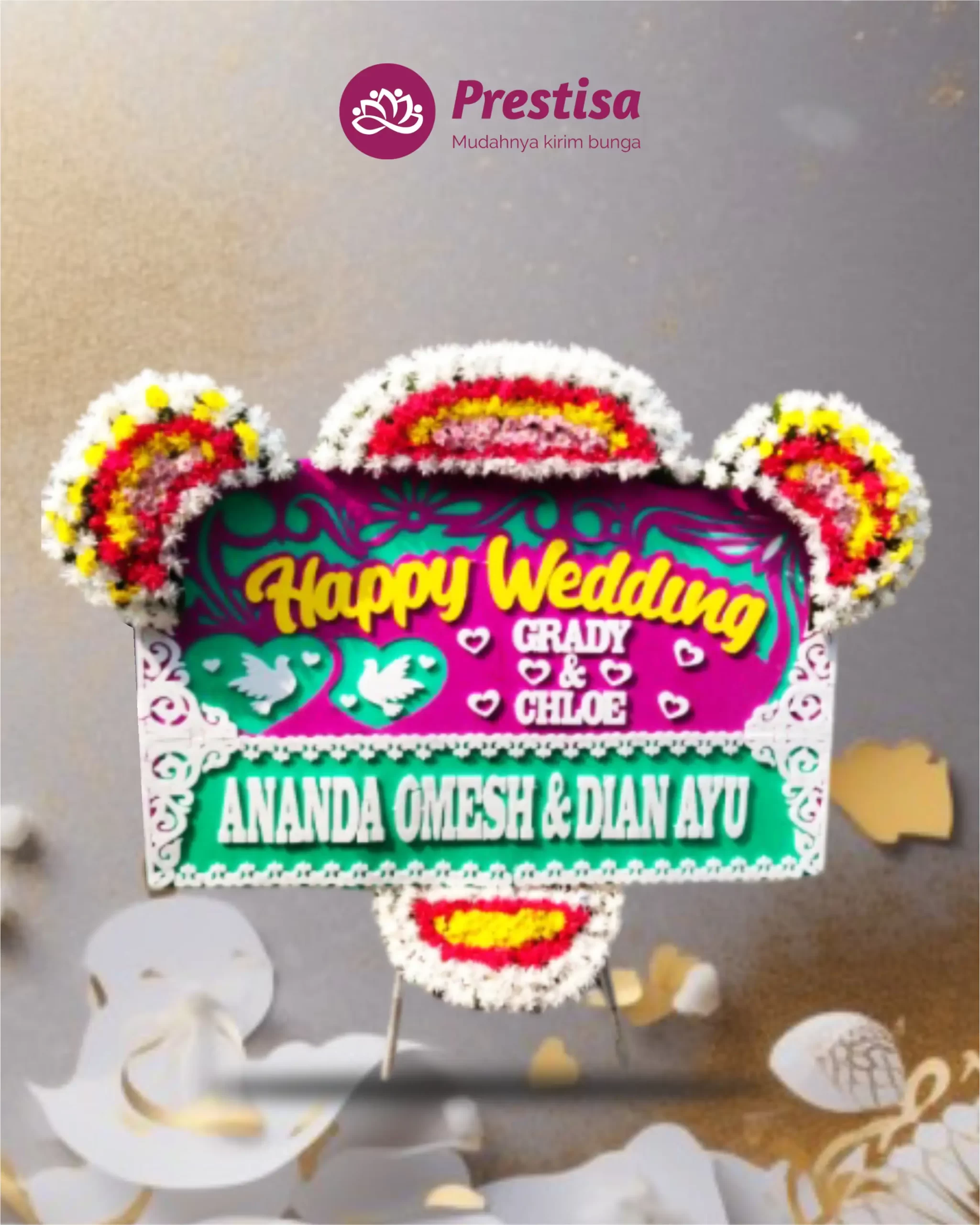 Karangan Bunga Papan – Wedding– Indramayu– 8