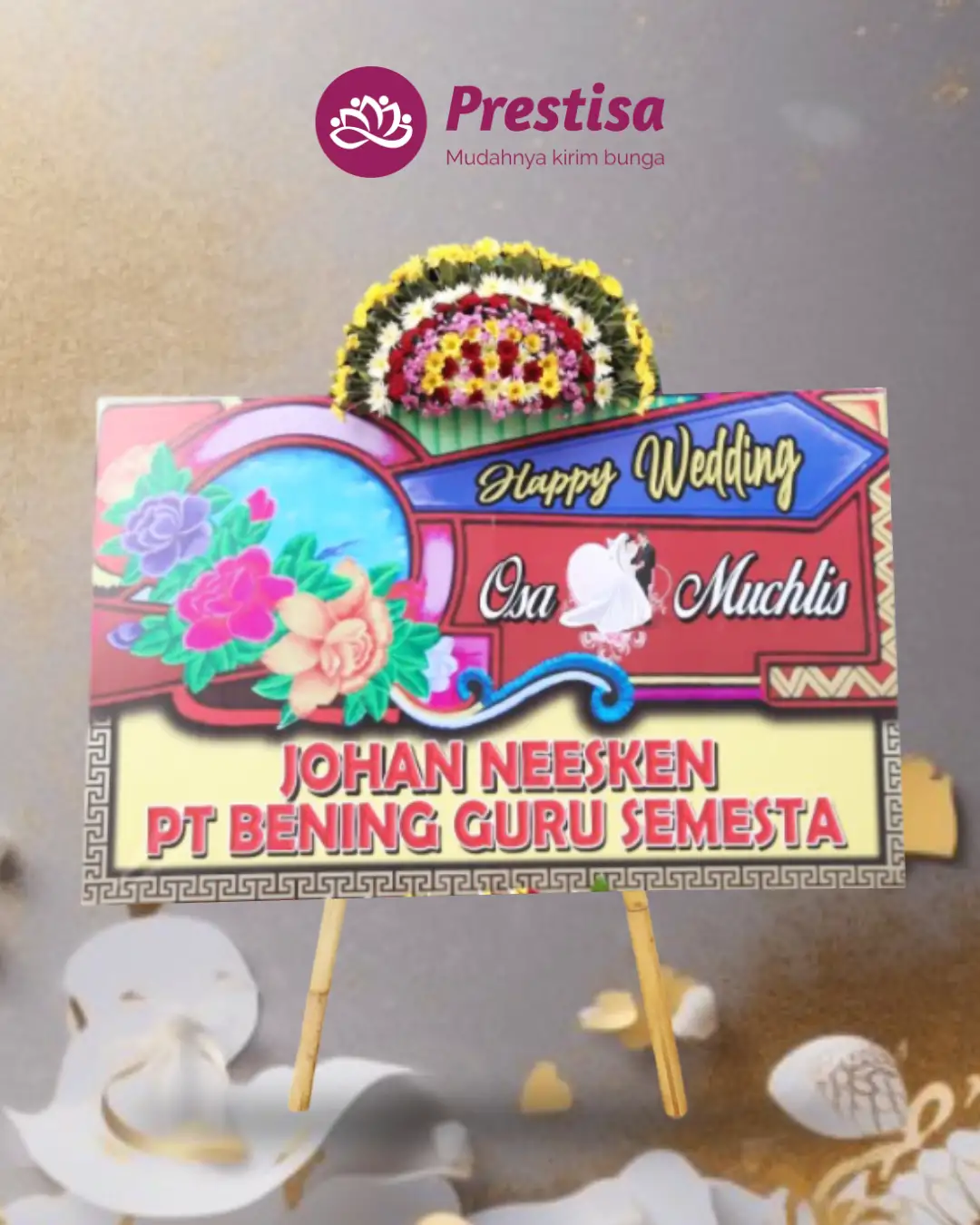 Karangan Bunga Papan – Wedding– Probolinggo – 1
