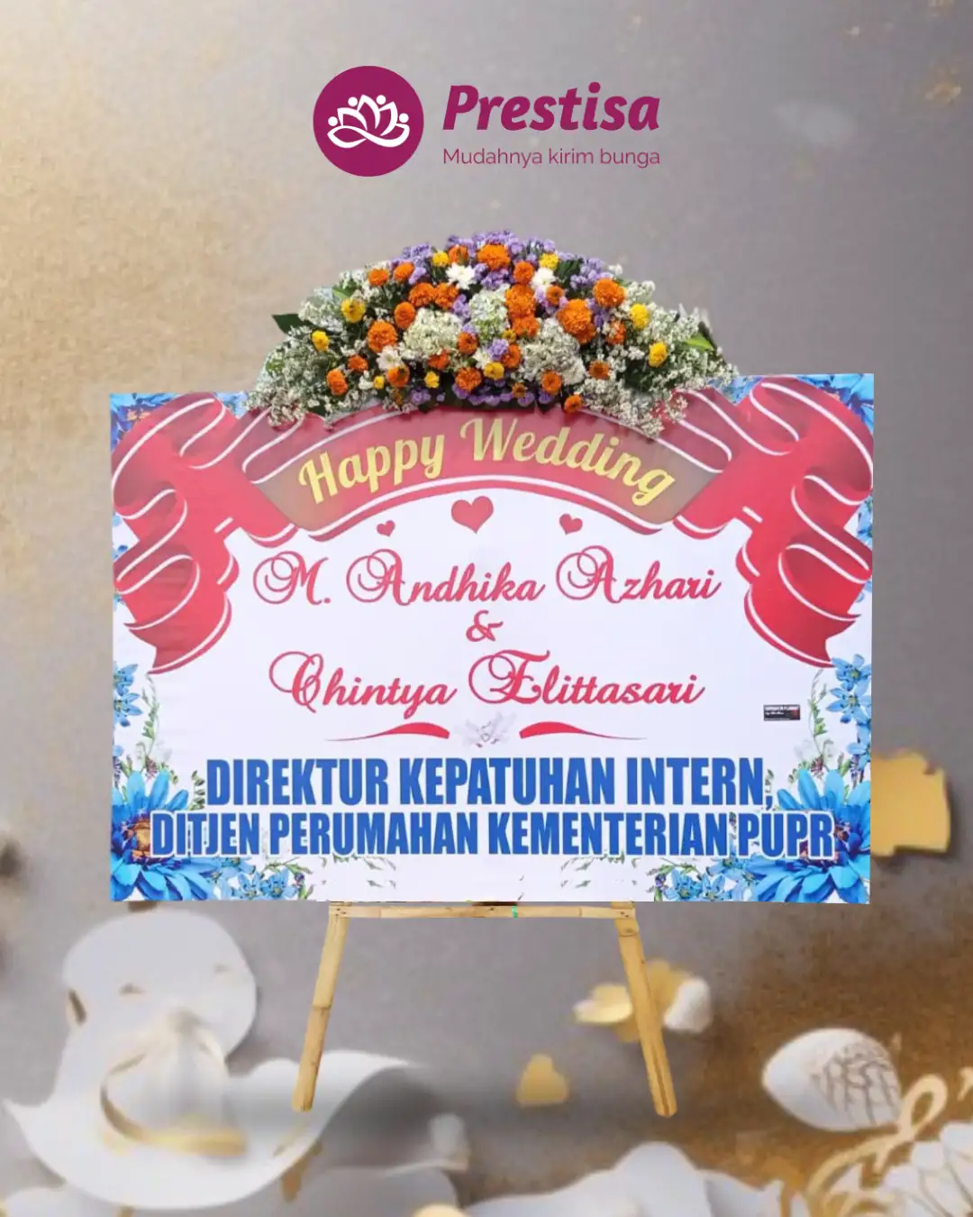 Karangan Bunga Papan – Wedding– Madiun – 2