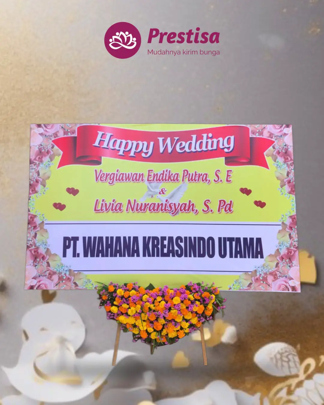 Karangan Bunga Papan – Wedding– Pasuruan – 3