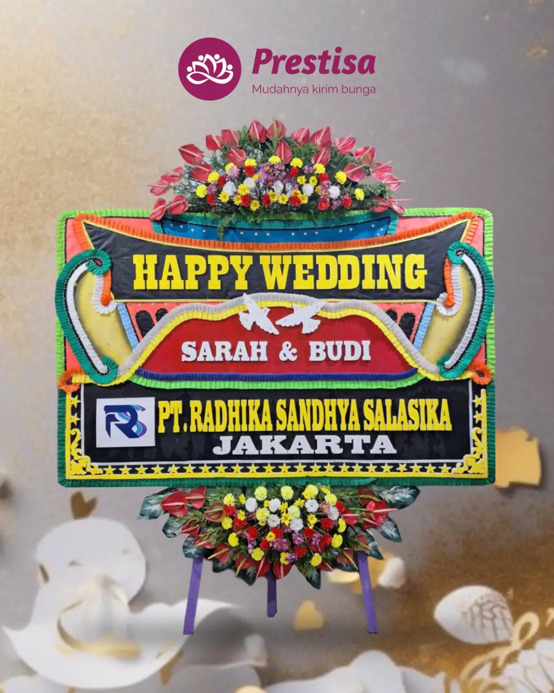 Karangan Bunga Papan – Wedding– Padang– 5