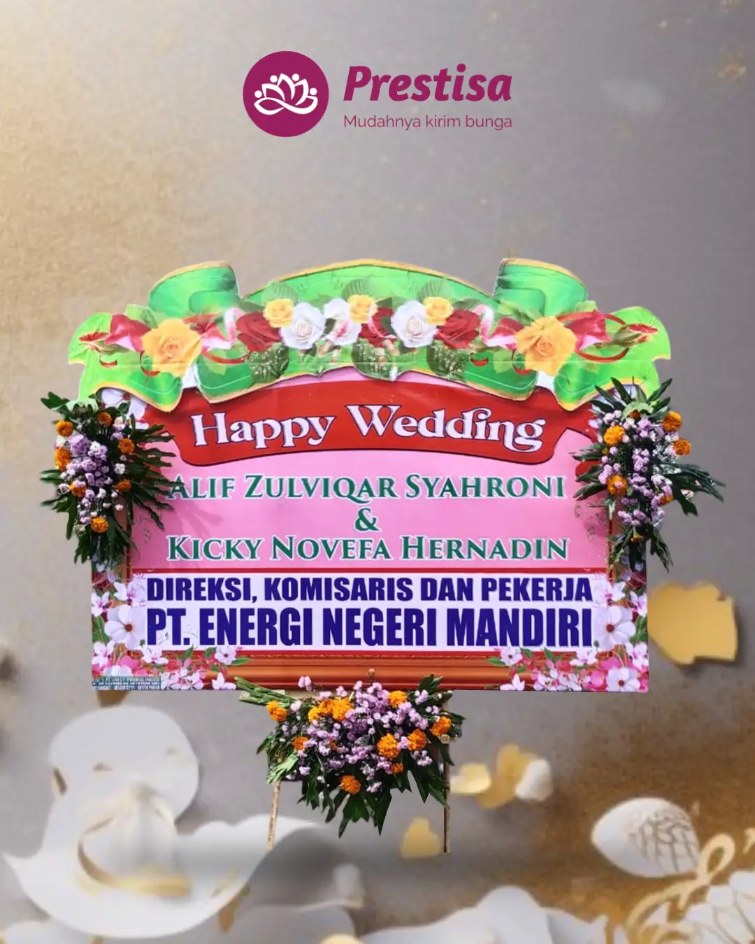 Karangan Bunga Papan – Wedding– Probolinggo – 9
