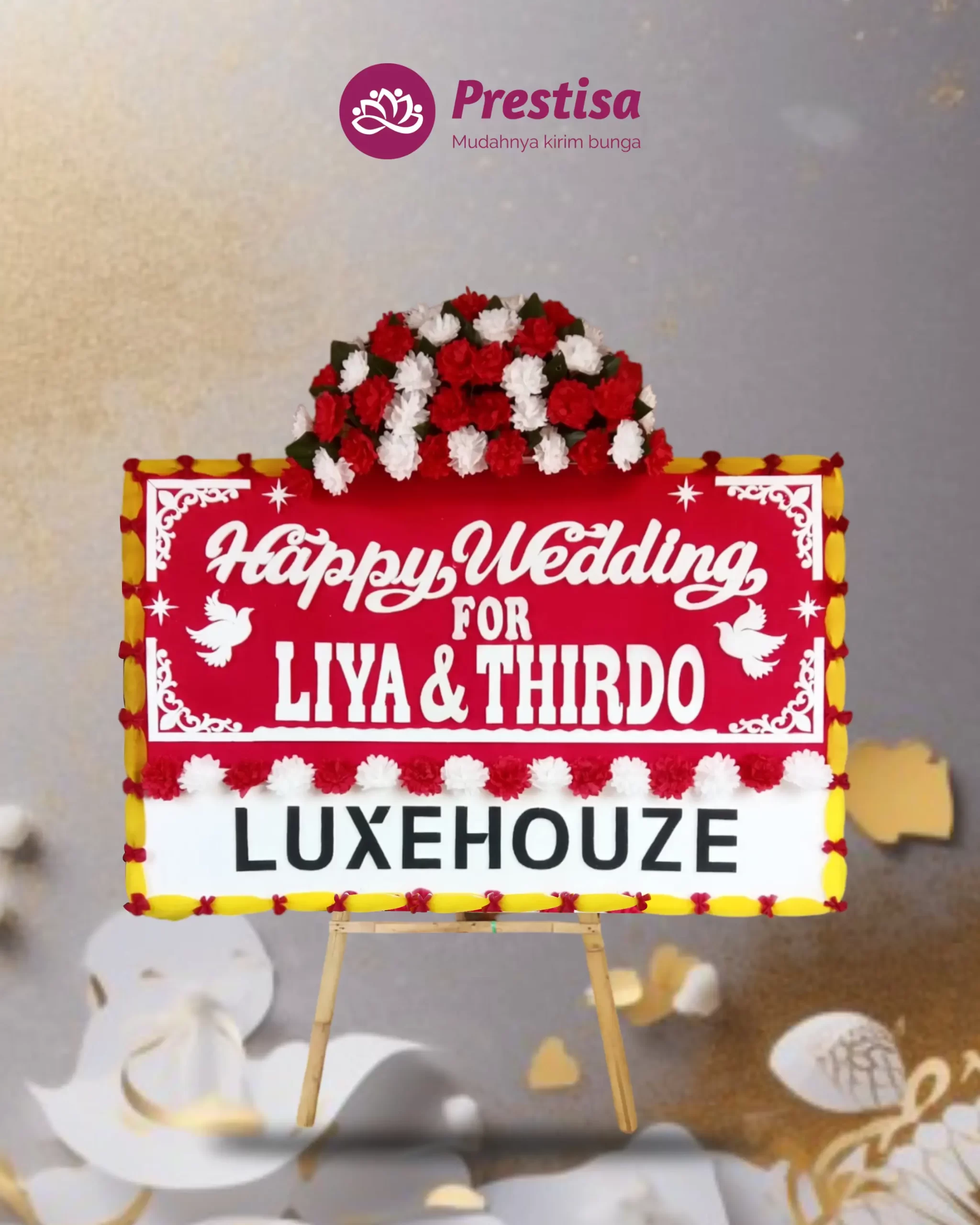 Karangan Bunga Papan – Wedding– Tegal – 1