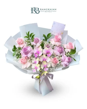 Blush Orchid & Rose Bouquet