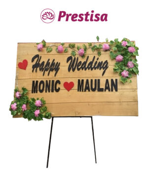 Karangan Bunga Papan Kayu - New 015