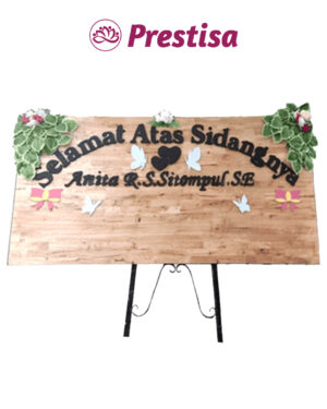 Karangan Bunga Papan Kayu - New 013