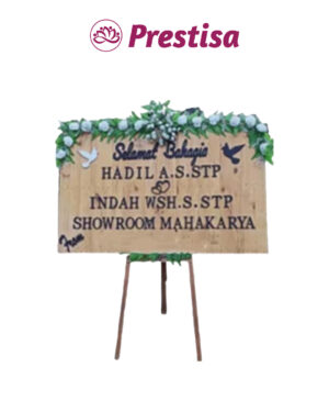Karangan Bunga Papan Kayu - New 012